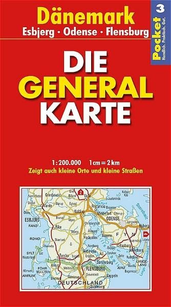 Die Generalkarte Pocket Dänemark 3, Esbjerg, Odense, Flensburg 1:200 000 Leisure, Home & Garden