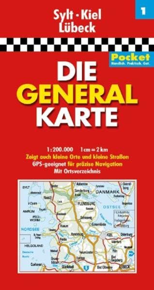 Die Generalkarte Pocket Sylt, Kiel, Lübeck 1:200 000 Leisure, Home & Garden