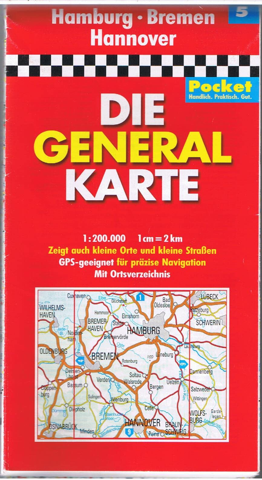 Die Generalkarte Pocket Hamburg, Bremen, Hannover 1:200 000 Leisure, Home & Garden