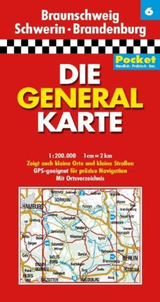 Die Generalkarte Pocket Braunschweig, Schwerin, Brandenburg 1:200 000 Leisure, Home & Garden
