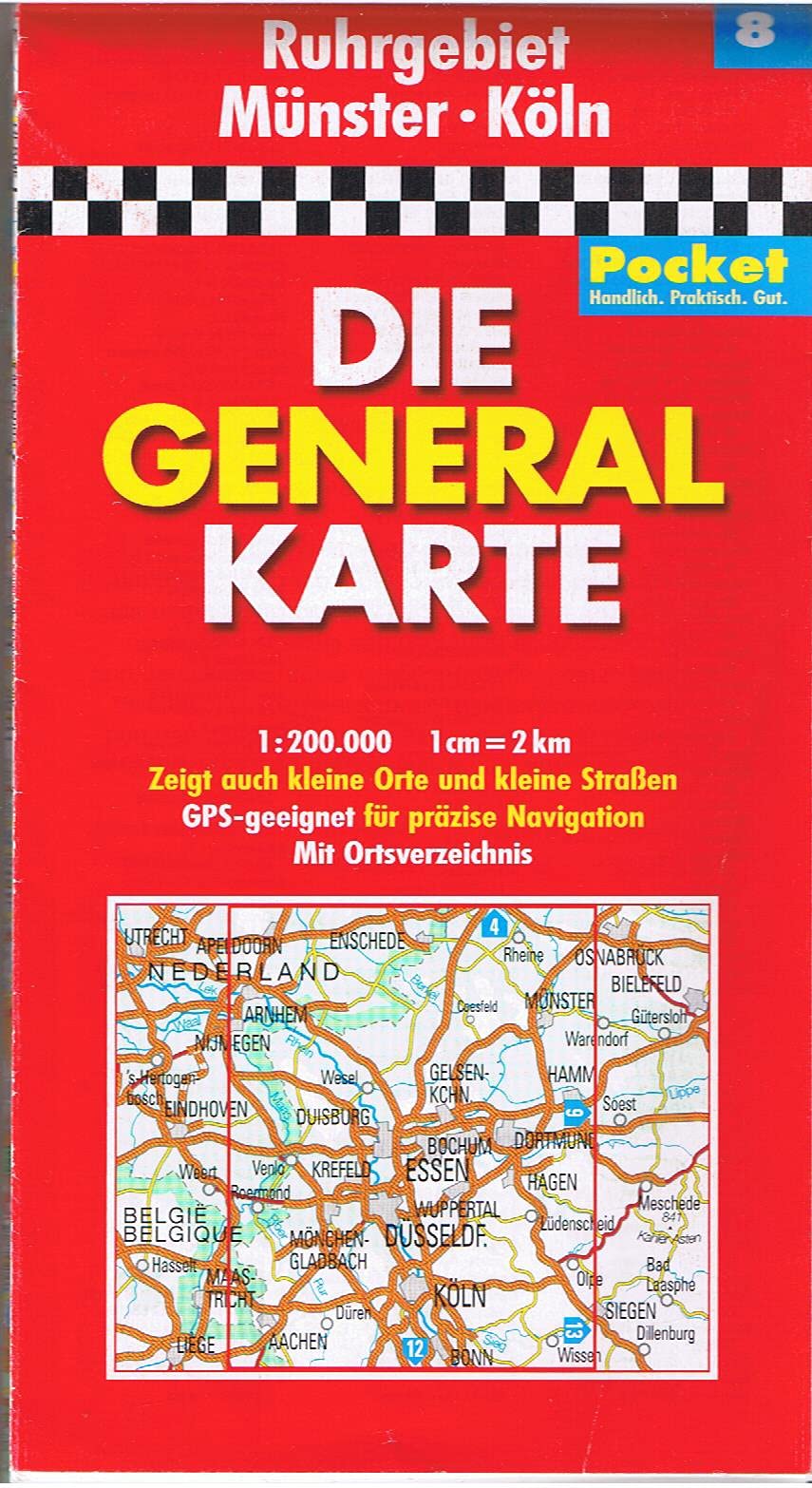 Die Generalkarte Pocket Ruhrgebiet, Münster, Köln 1:200 000 Leisure, Home & Garden