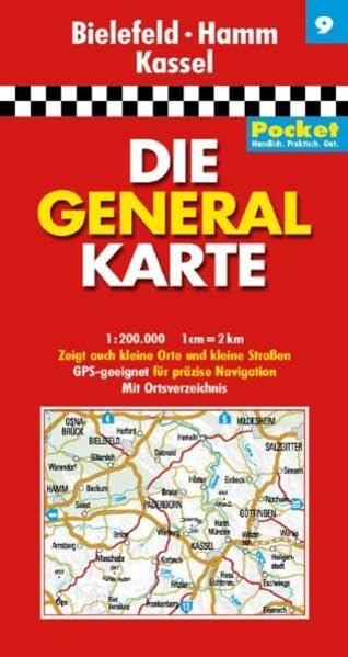 Die Generalkarte Pocket Bielefeld, Hamm, Kassel 1:200 000 Leisure, Home & Garden