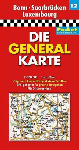 Die Generalkarte Pocket Bonn, Saarbrücken, Luxembourg 1:200 000 Leisure, Home & Garden