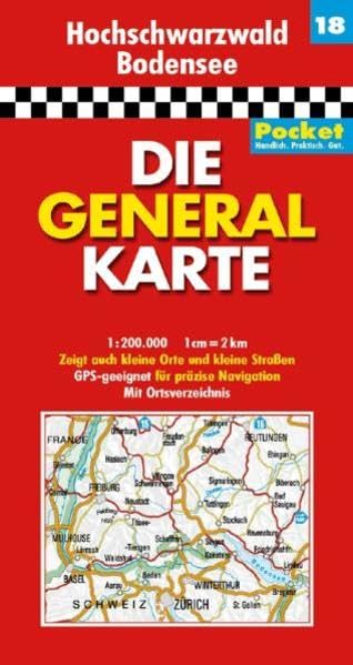 Die Generalkarte Pocket Hochschwarzwald, Bodensee 1:200 000 Leisure, Home & Garden
