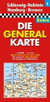 Die Generalkarte Extra Schleswig-Holstein, Hamburg, Bremen 1:200 000 Leisure, Home & Garden