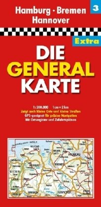 Die Generalkarte Extra Hamburg, Bremen, Hannover 1:200 000 Leisure, Home & Garden