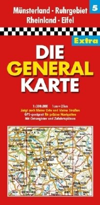 Die Generalkarte Extra Münsterland, Ruhrgebiet, Rheinland, Eifel 1:200 000 Leisure, Home & Garden