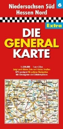 Die Generalkarte Extra Niedersachsen Süd, Hessen Nord 1:200 000 Leisure, Home & Garden