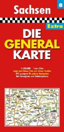 Die Generalkarte Extra Sachsen 1:200 000 Leisure, Home & Garden
