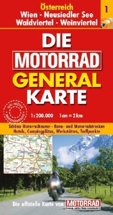 Wien /Neusiedler See /Waldviertel /Weinviertel: 1:200000: Schöne Motorradtouren, Renn- und Motorradstrecken, Hotels, Campingplätze, Werkstätten, ... von 'Motorrad'. Reißfest, wasserabweisend Maps & Plans