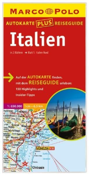 Marco Polo Autokarte plus Reiseguide Italien 1:650 000: Italien Nord; Italien Süd. 150 Highlights u. Insider-Tipps Leisure, Home & Garden