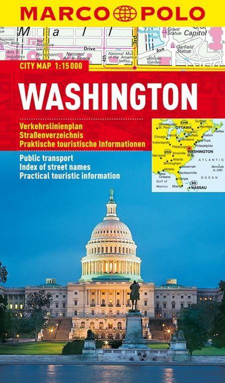MARCO POLO Cityplan Washington 1:15 000: Verkehrslinienplan, Straßenverzeichnis, Praktische touristische Informationen (MARCO POLO Citypläne) Leisure, Home & Garden