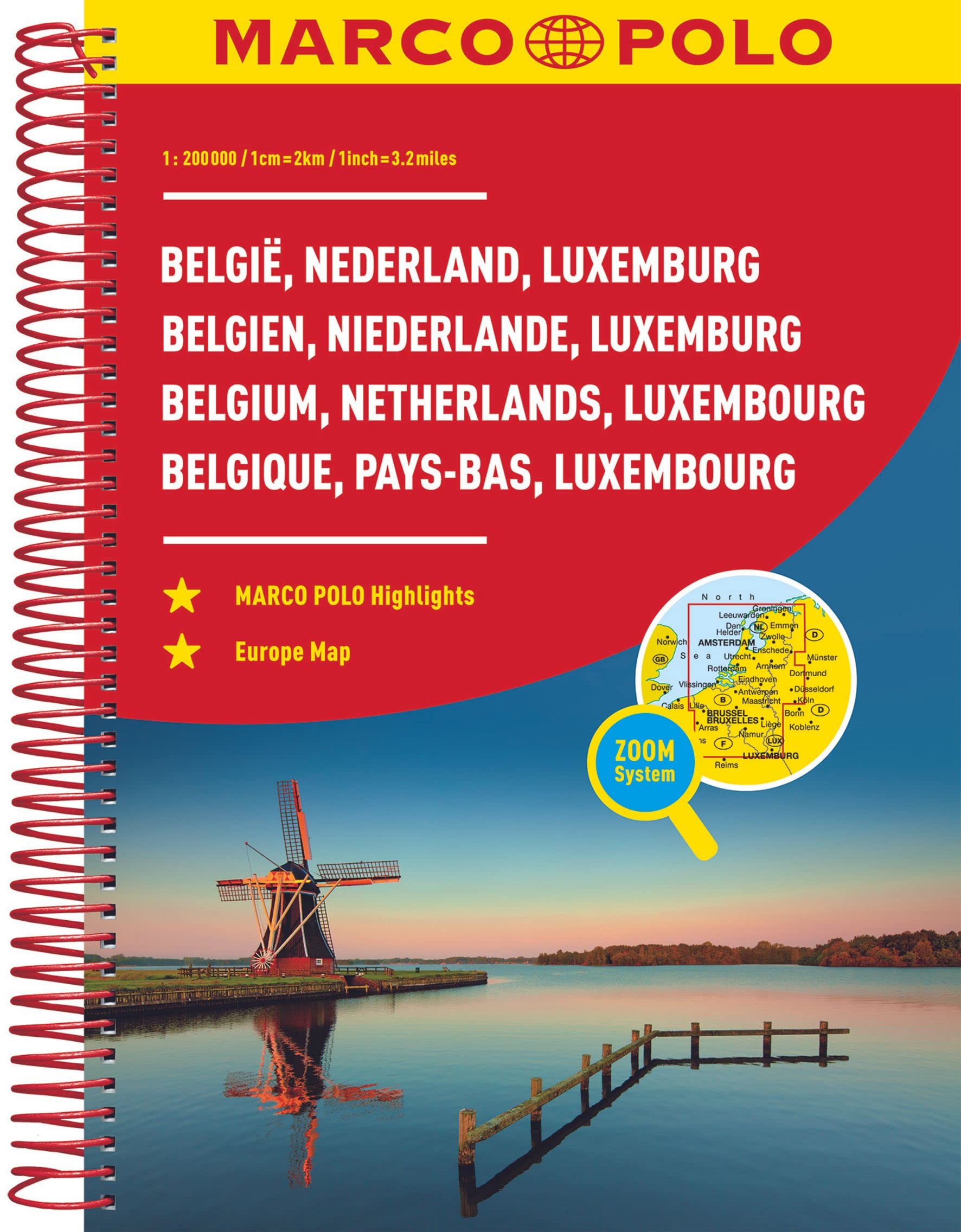 MARCO POLO Reiseatlas Benelux, Belgien, Niederlande, Luxemburg 1:200 000 Contemporary literature Books