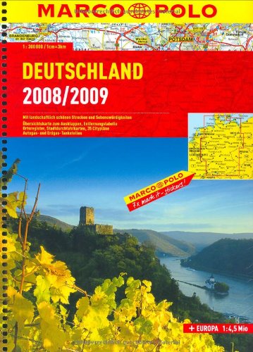 Deutschland 2008 /2009: 1:300000: Mit landschaftlich schönen Strecken und Sehenswürdigkeiten. Und Europa. Übersichtskarte zum Ausklappen, ... Cityplänen, Autogas- und Erdgas-Tankstellen Leisure, Home & Garden