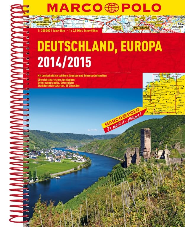 MARCO POLO Reiseatlas Deutschland 2014/2015 1:300 000, Europa 1:4 500 000: Mit landschaftlich schönen Strecken und Sehenswürdigkeiten. Übersichtskarte ... Stadtdurchfahrtskarten, 35 Citypläne Leisure, Home & Garden