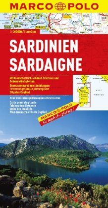 Italien. 1:300000 / Sardinien: Italien Blatt 11: Mit landschaftlich schönen Strecken und Sehenswürdigkeiten. Übersichtskarte zum Ausklappen, Entfernungstabelle, Ortsregister, Cityplan Cagliari Leisure, Home & Garden