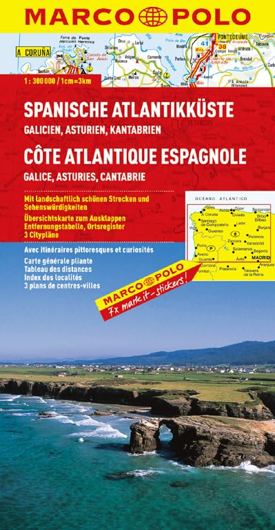 MARCO POLO Karte Spanien 01/02. Spanische Atlantikküste, Galicien, Asturien, Kantabrien 1 : 300 000 Leisure, Home & Garden