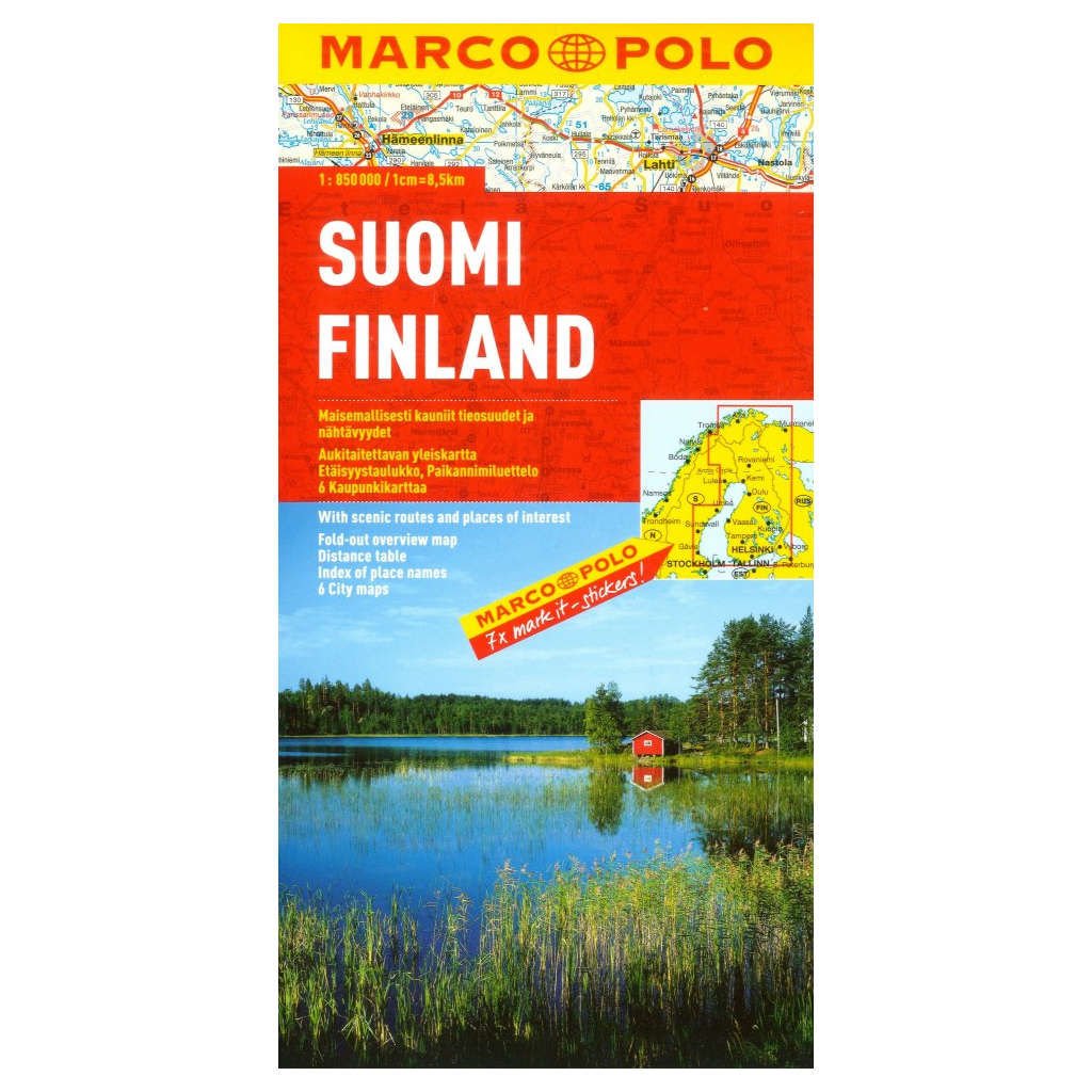 MARCO POLO Länderkarte Finnland 1:850.000: Mit landschaftlich schönen Strecken und Sehenswürdigkeiten. Übersichtskarte zum Ausklappen, Entfernungstabelle, Ortsregister, 6 Citypläne (Marco Polo Maps) Leisure, Home & Garden