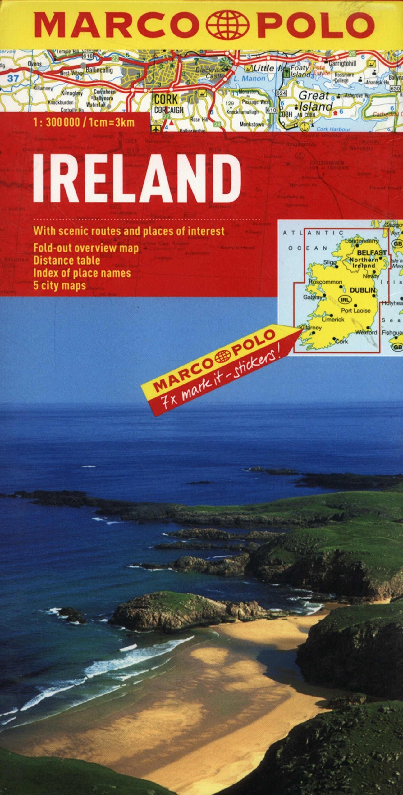 MARCO POLO Länderkarte Irland 1:300.000: Mit landschaftlich schönen Strecken und Sehenswürdigkeiten. Übersichtskarte zum Ausklappen, ... 5 Citypläne (MARCO POLO Länderkarten) Leisure, Home & Garden