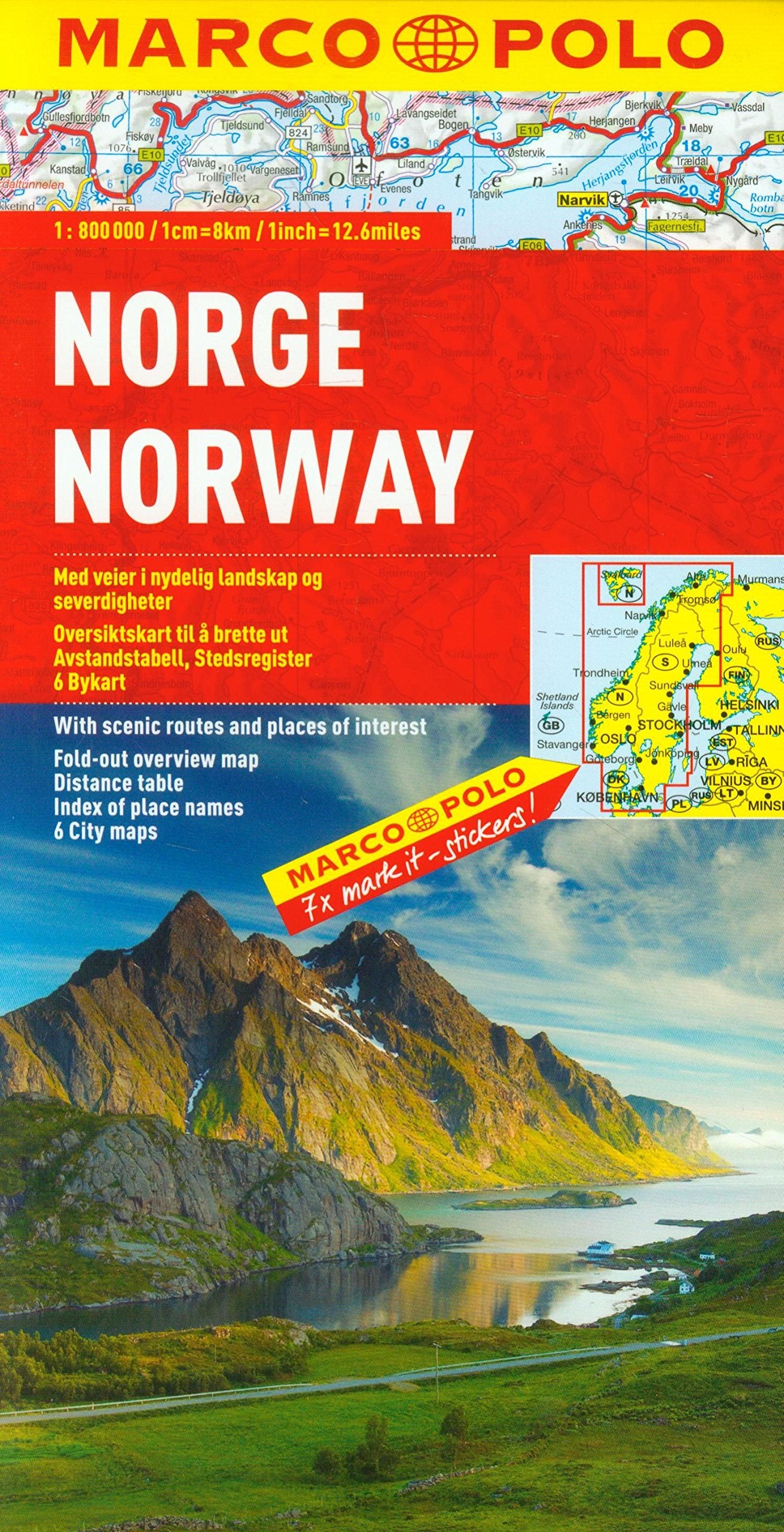 MARCO POLO Länderkarte Norwegen 1:800.000: Mit landschaftlich schönen Strecken und Sehenswürdigkeiten. Übersichtskarte z. Ausklappen, Entfernungstab., Ortsreg., 6 Citypln. Leisure, Home & Garden