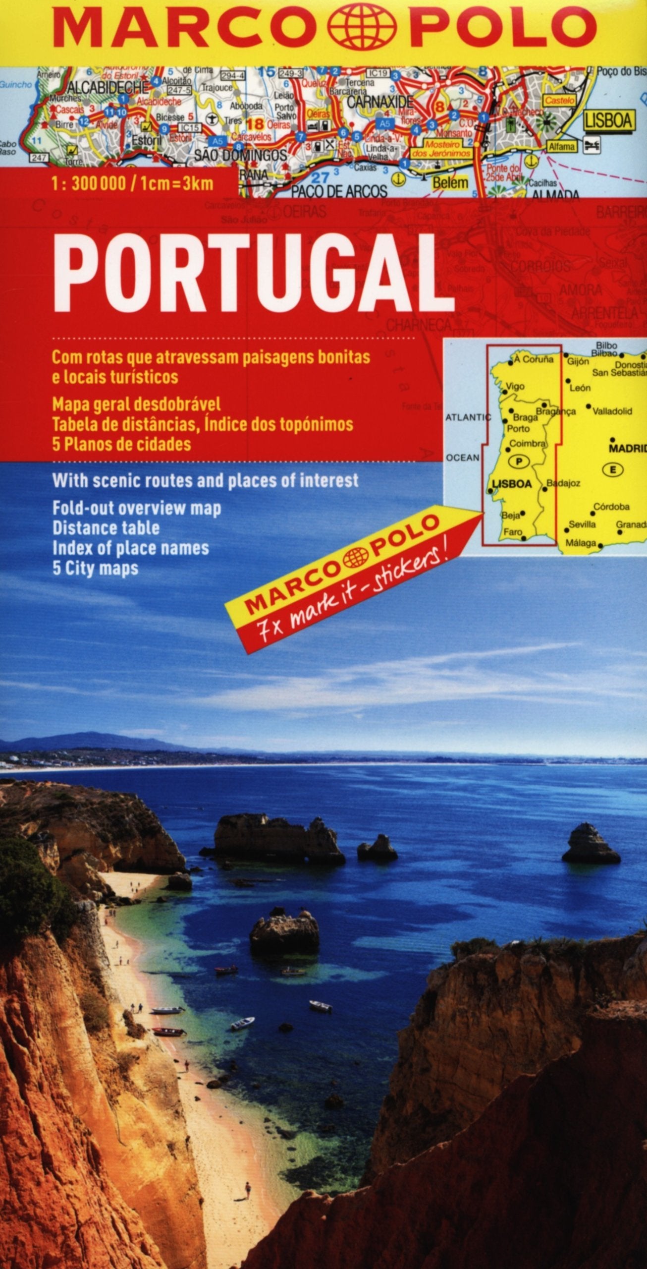 MARCO POLO Länderkarte Portugal 1:300.000: Mit landschaftlich schönen Strecken und Sehenswürdigkeiten. Übersichtskarte zum Ausklappen, ... 5 Citypläne (MARCO POLO Länderkarten) Leisure, Home & Garden