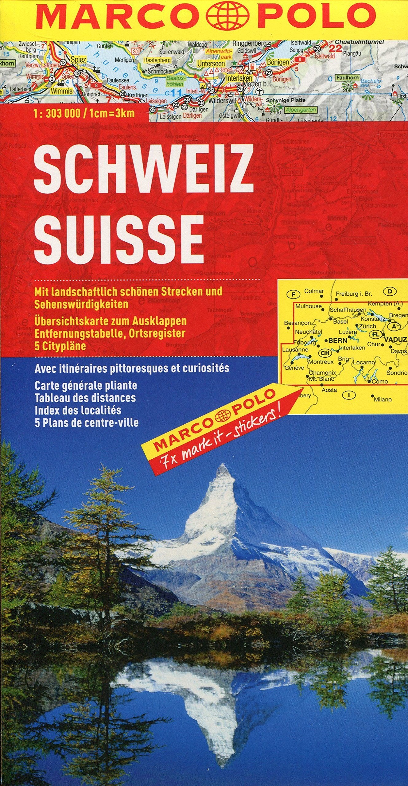 MARCO POLO Länderkarte Schweiz 1:300.000: Mit landschaftlich schönen Strecken und Sehenswürdigkeiten. Übersichtskarte zum Ausklappen, ... 5 Citypläne (MARCO POLO Länderkarten) Leisure, Home & Garden