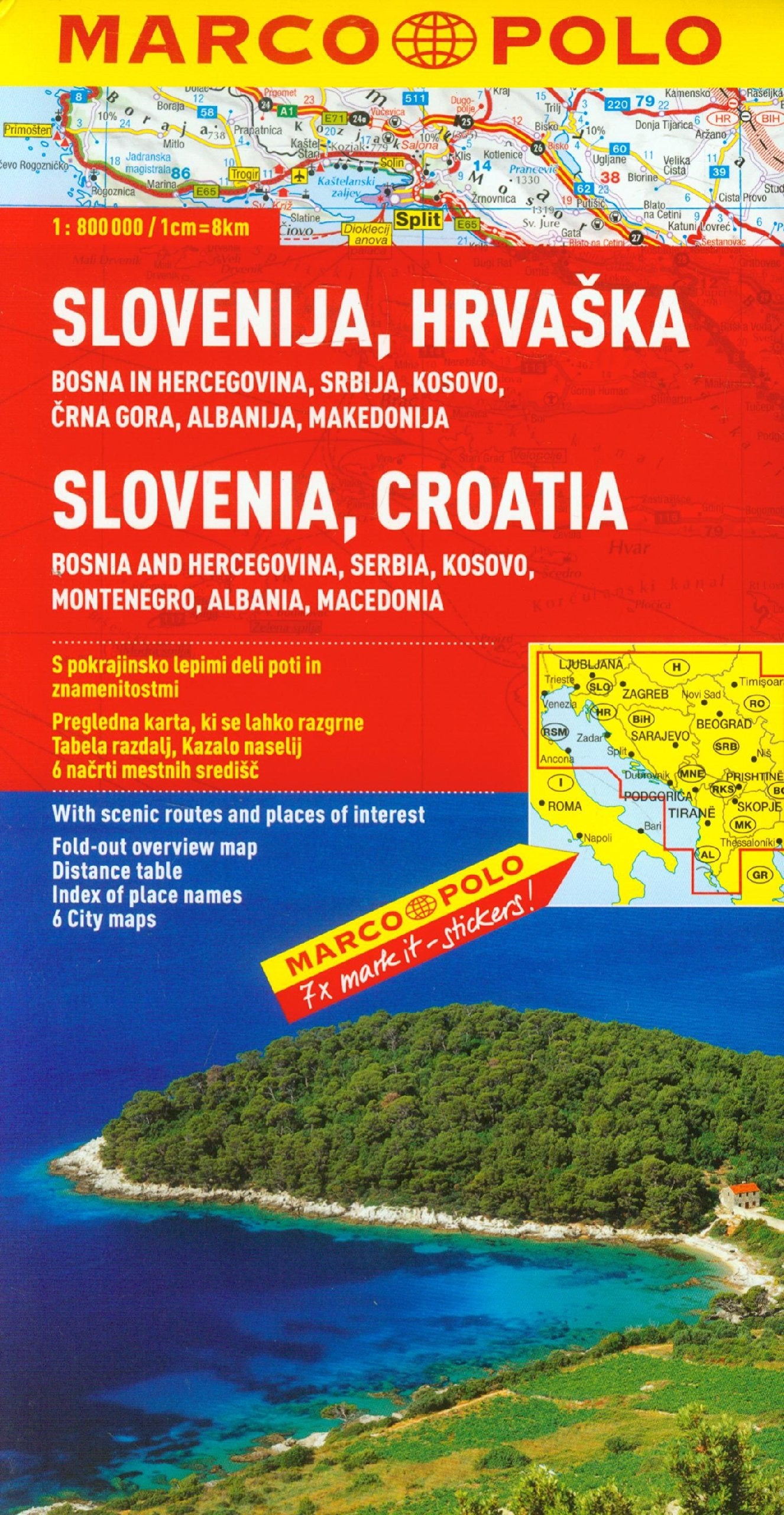 MARCO POLO Länderkarte Slowenien, Kroatien, Bosnien und Herzegowina, Serbien Montenegro, Mazedonien 1:800.000: Mit landschaftlich schönen Strecken ... 6 Citypläne (MARCO POLO Länderkarten) Leisure, Home & Garden