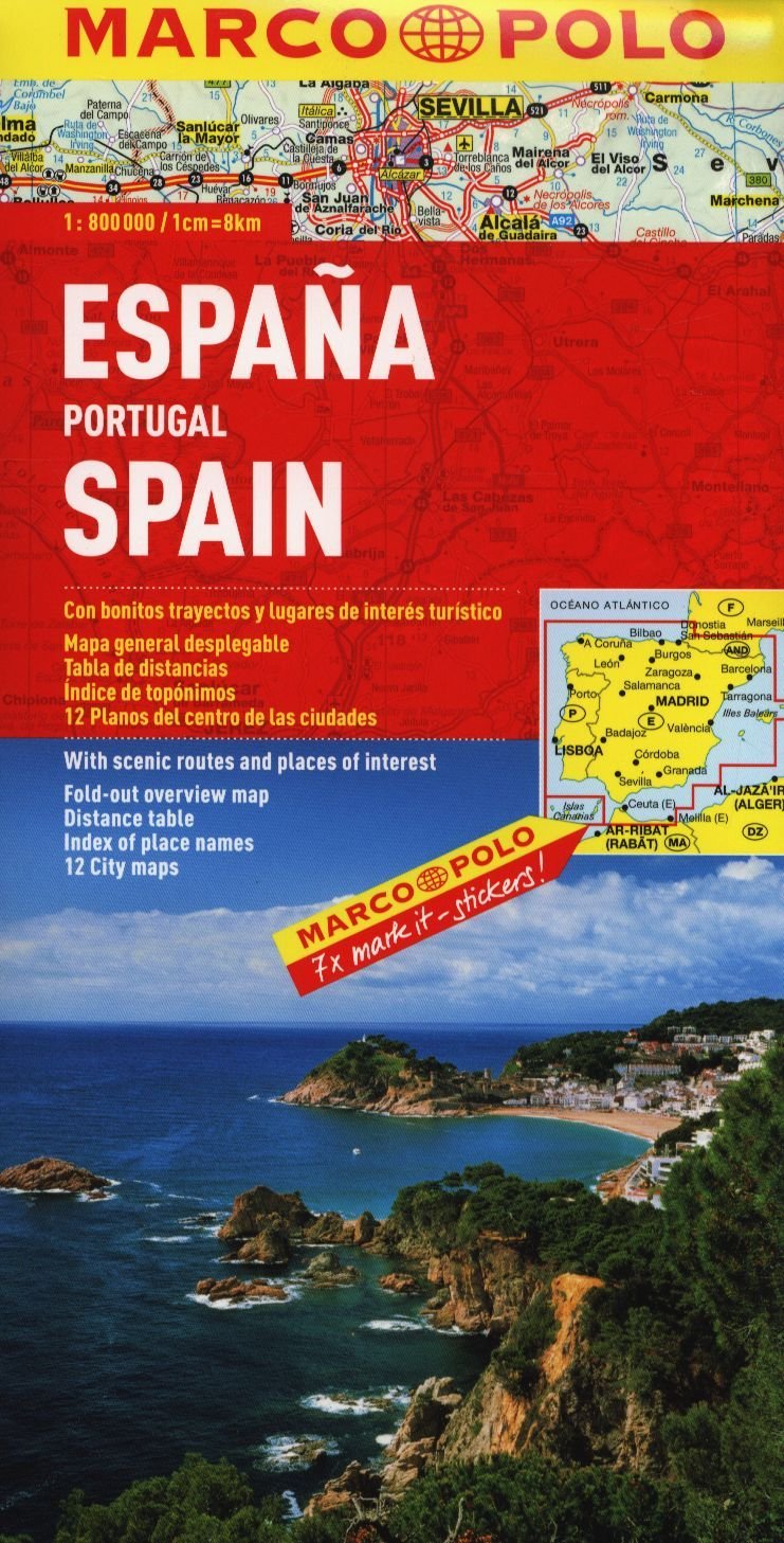 MARCO POLO Länderkarte Spanien, Portugal 1:800.000: Mit landschaftlich schönen Strecken und Sehenswürdigkeiten. Übersichtskarte zum Ausklappen, ... 12 Citypläne (MARCO POLO Länderkarten) Leisure, Home & Garden