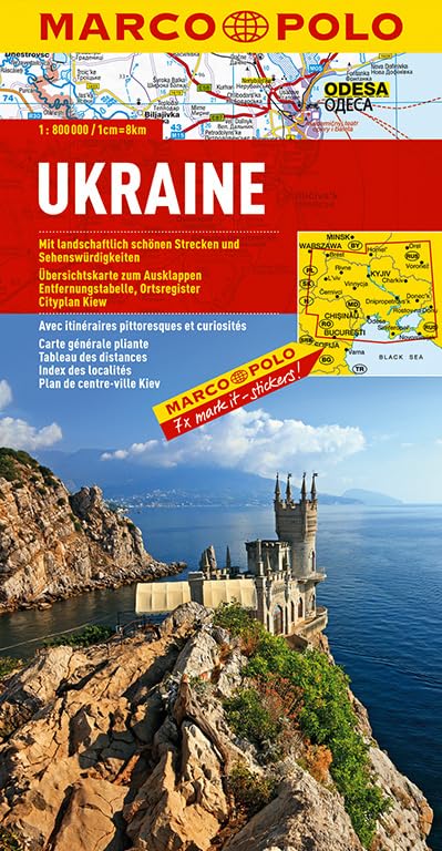 MARCO POLO Länderkarte Ukraine1:800 000: Mit landschaftlich schönen Strecken und Sehenswürdigkeiten. Übersichtskarte zum Ausklappen, ... Cityplan Kiew (MARCO POLO Länderkarten) Leisure, Home & Garden
