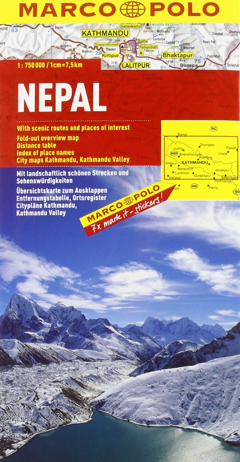 MARCO POLO Kontinentalkarte Nepal 1:750.000: Mit landschaftlich schönen Strecken und Sehenswürdigkeiten. Übersichtskarte zum Ausklappen, ... Kathmandu Valley (MARCO POLO Länderkarten) Leisure, Home & Garden
