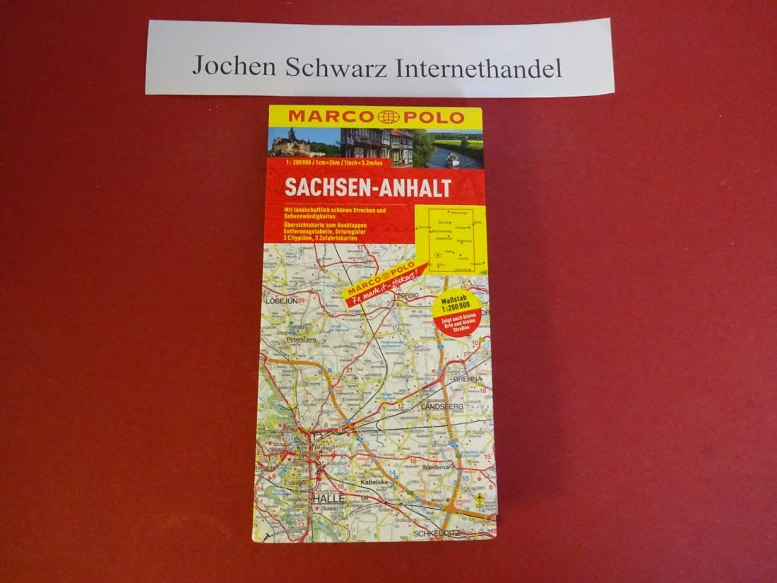 MARCO POLO Karte Sachsen-Anhalt 1:200.000: Mit landschaftlich schönen Strecken und Sehenswürdigkeiten. Übersichtskarte zum Ausklappen, ... Zufahrtskarten (MARCO POLO Karten 1:200.000) Leisure, Home & Garden