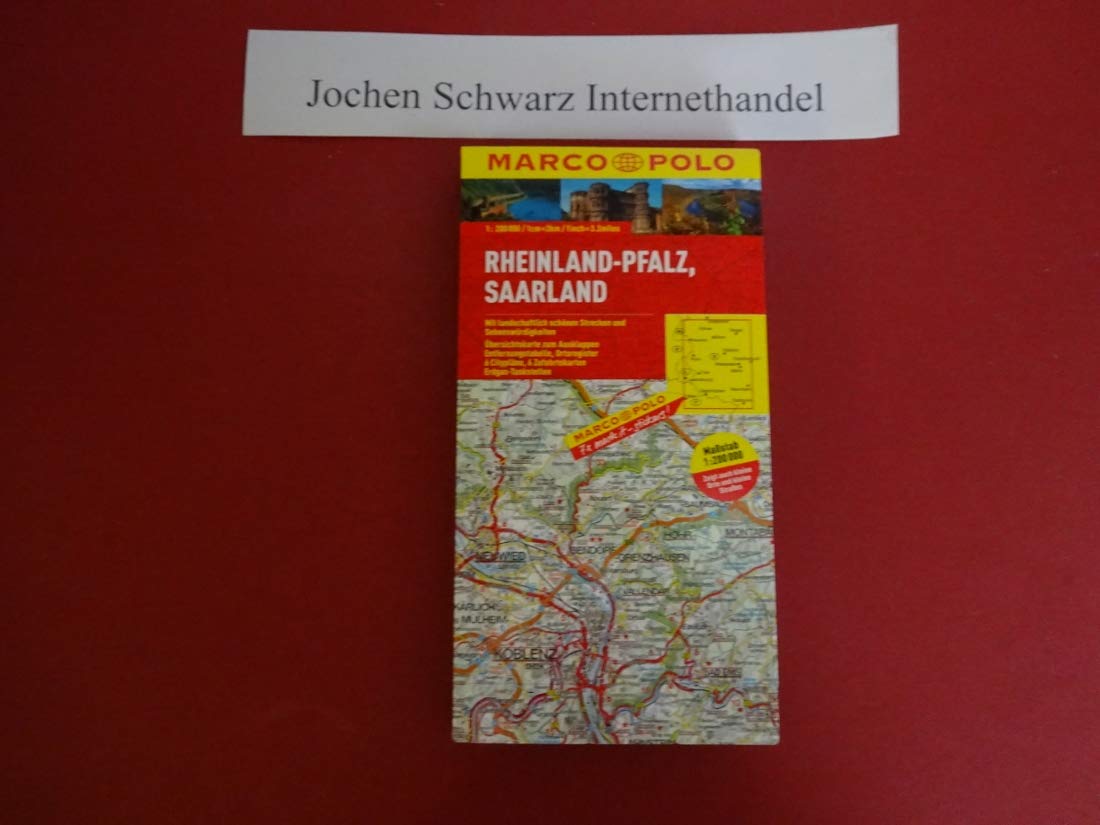 MARCO POLO Karte Rheinland-Pfalz, Saarland 1:200.000: Mit landschaftlich schönen Strecken und Sehenswürdigkeiten. Übersichtskarte zum Ausklappen, ... (MARCO POLO Karten 1:200.000) Leisure, Home & Garden