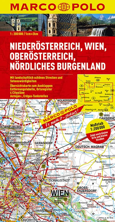 MARCO POLO Karte Niederösterreich, Wien, Oberösterreich, Nördliches Burgenland 1:200.000 (MARCO POLO Karten 1:200.000) Leisure, Home & Garden