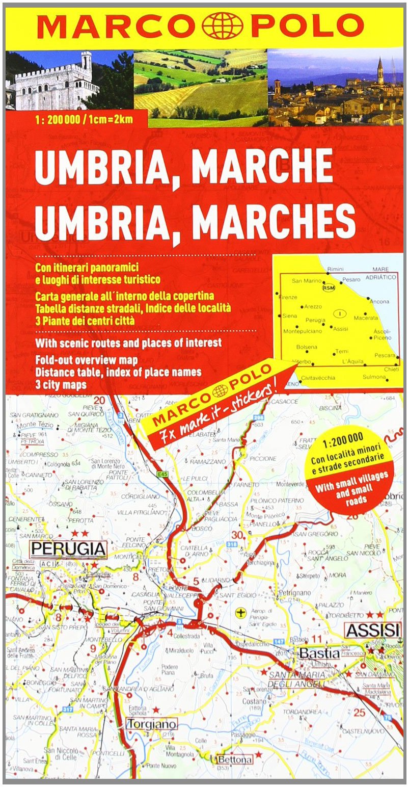MARCO POLO Karten 1:200.000: MARCO POLO Karte Umbrien, Marken 1:200.000: Mit landschaftlich schönen Strecken und Sehenswürdigkeiten. Übersichtskarte ... Entfernungstabelle, Ortsregister, 3 Citypläne Leisure, Home & Garden