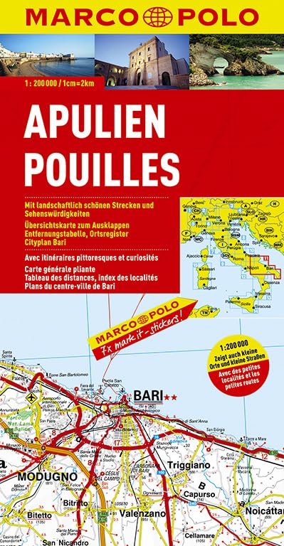 MARCO POLO Karte Italien 11.  Apulien  1 : 200 000 Leisure, Home & Garden