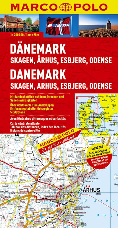 MARCO POLO Karte Dänemark, Skagen, Arhus, Esbjerg: Skagen, Aarhus, Esbjerg, Odense (MARCO POLO Karten 1:200.000) Leisure, Home & Garden