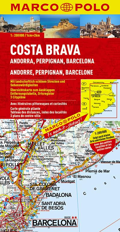 MARCO POLO Karte Spanien: Costa Brava / Andorra / Perpignan / Barcelona  1 : 200 000 Leisure, Home & Garden