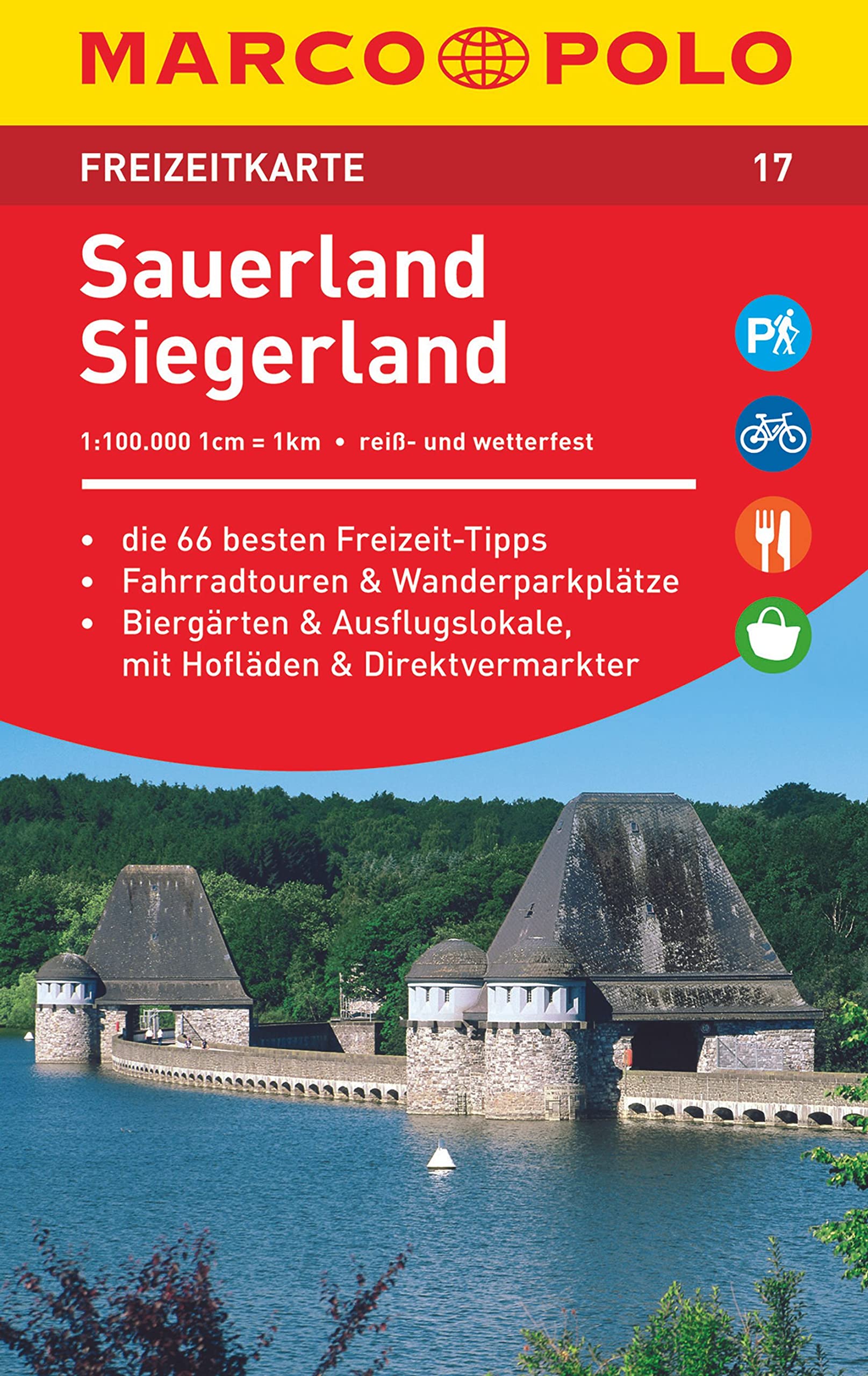 MARCO POLO Freizeitkarte 17 Sauerland, Siegerland 1:100.000: Die 66 besten Freizeit-Tipps. Fahrradtouren & Wanderparkplätze. Biergärten & ... & Direktvermarkter. Reiß- und wetterfest Leisure, Home & Garden