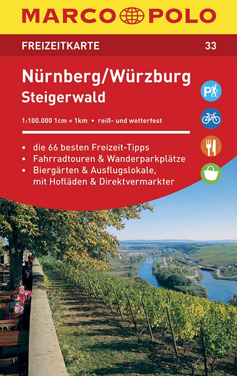 MARCO POLO Freizeitkarte Blatt 33 Nürnberg, Würzburg, Steigerwald 1:100 000: im Dispenser mit 10 Exemplaren Maps & Plans