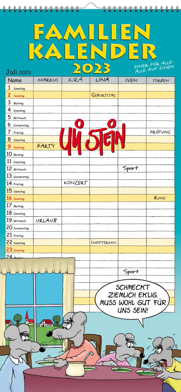 Uli Stein - Familienkalender 2023: Familienplaner mit 5 Spalten book