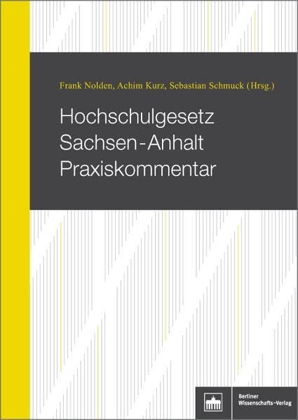 Hochschulgesetz Sachsen-Anhalt Praxiskommentar Law