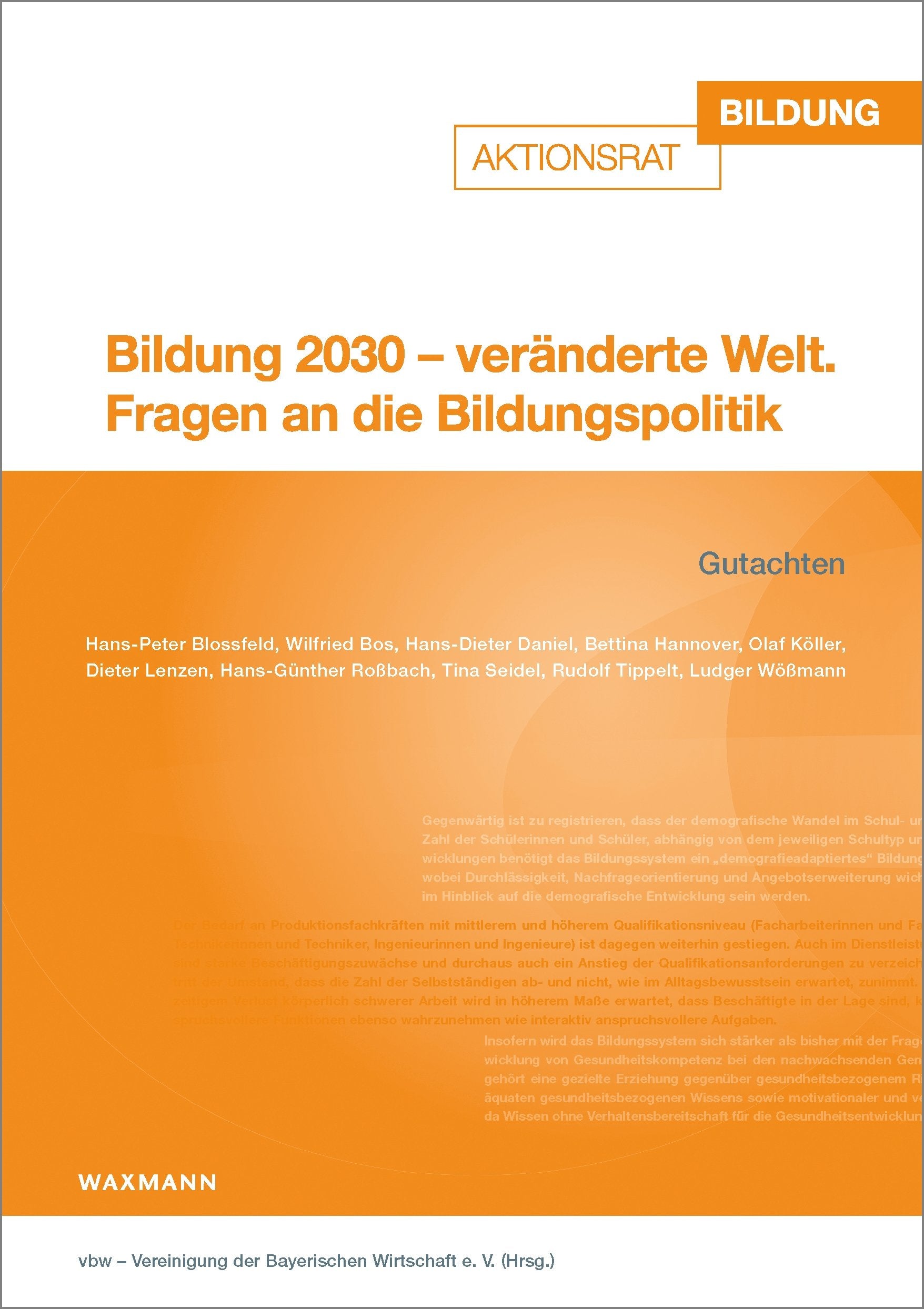 Bildung 2030 – veränderte Welt Social Sciences