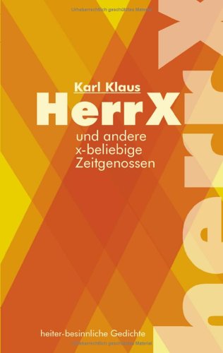 Herr X: Band 1 Poetry
