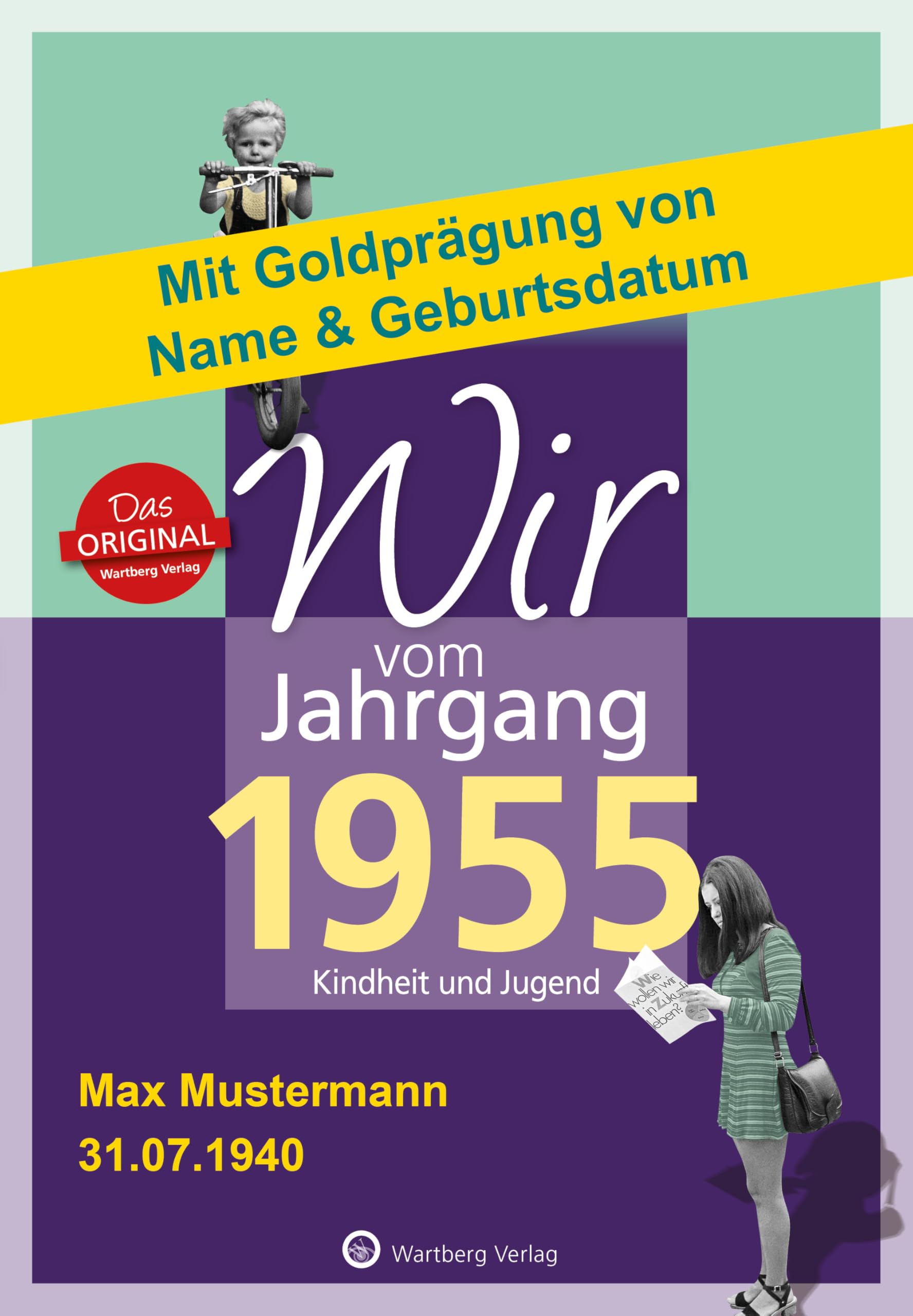 Wir vom Jahrgang 1955 – Kindheit und Jugend | Personalisierte Goldprägung mit Name & Geburtsdatum | Geschenk zum 70. Geburtstag Lifestyle