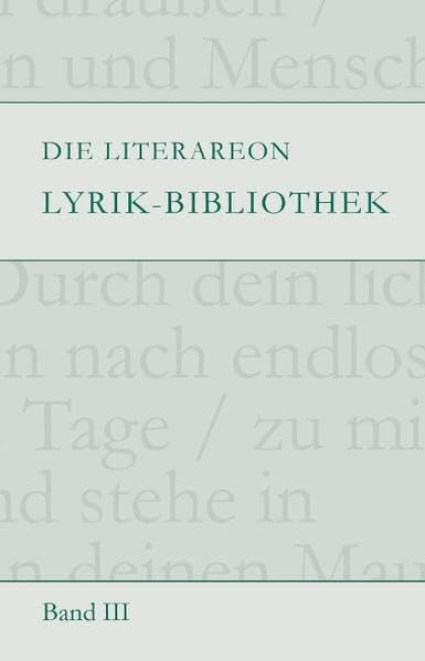 Die Literareon Lyrik-Bibliothek – Band 3 Poetry