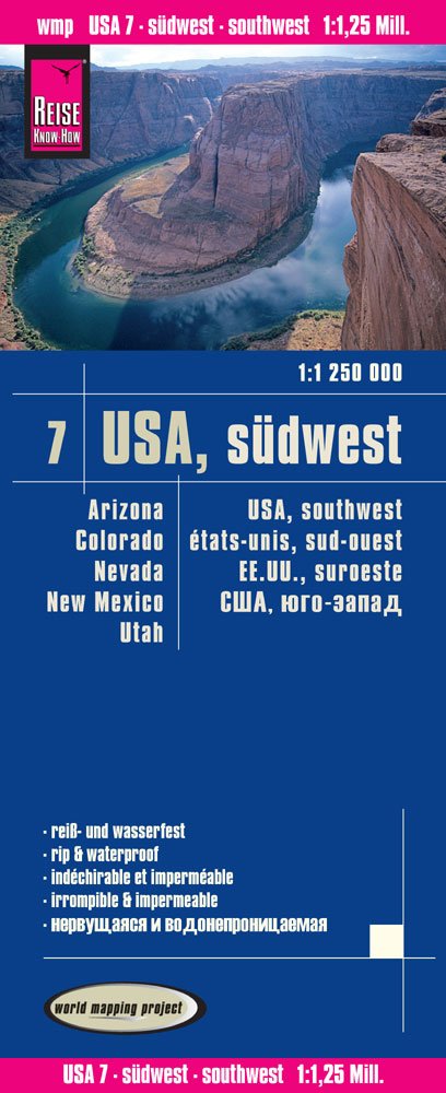 Reise Know-How Landkarte USA 07, Südwest (1:1.250.000) : Arizona Colorado Nevada Utah New Mexico: world mapping project Leisure, Home & Garden