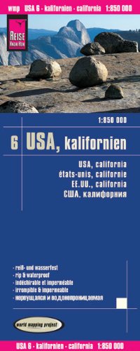 Kalifornien 1 : 850 000: GPS-tauglich durch Gradnetz, Höhenlinien und Höhenschichten-Relief, klassifiziertes Straßennetz, ausführlicher Ortsindex: world mapping project Leisure, Home & Garden