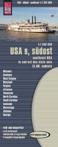 Reise Know-How Landkarte USA 9, Südost (1:1.250.000): Missouri, Kentucky, West Virginia, South Carolina, …: world mapping project Leisure, Home & Garden