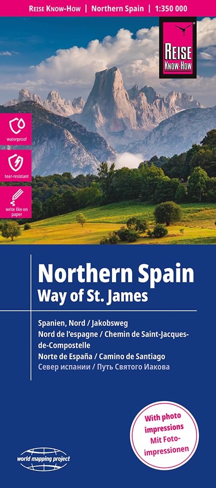 Reise Know-How Landkarte Spanien Nord mit Jakobsweg / Northern Spain and Way of St. James (1:350.000): reiß- und wasserfest (world mapping project) Leisure, Home & Garden