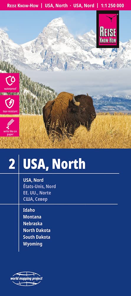 Reise Know-How Landkarte USA, Nord / USA, North (1:1.250.000) : Idaho, Montana, Wyoming, North Dakota, South Dakota, Nebraska Leisure, Home & Garden